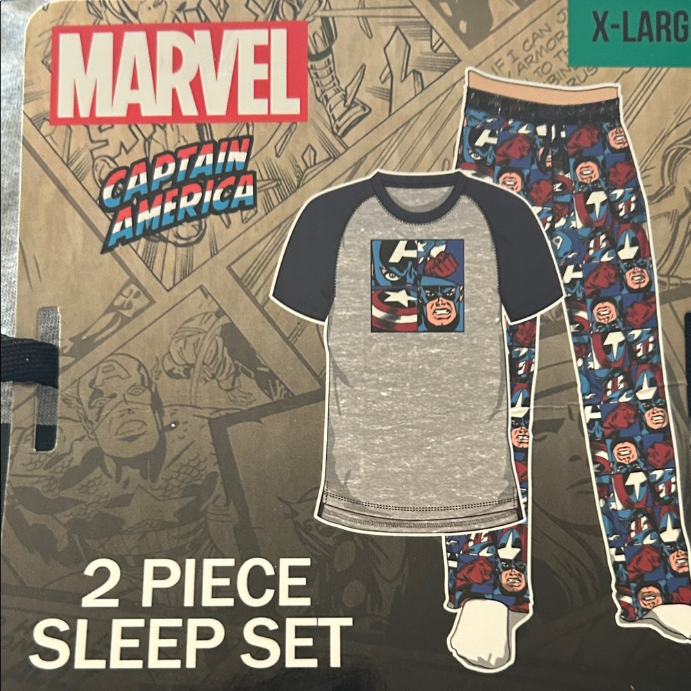 Marvel Captain America Gray and Blue Sleepwear Set